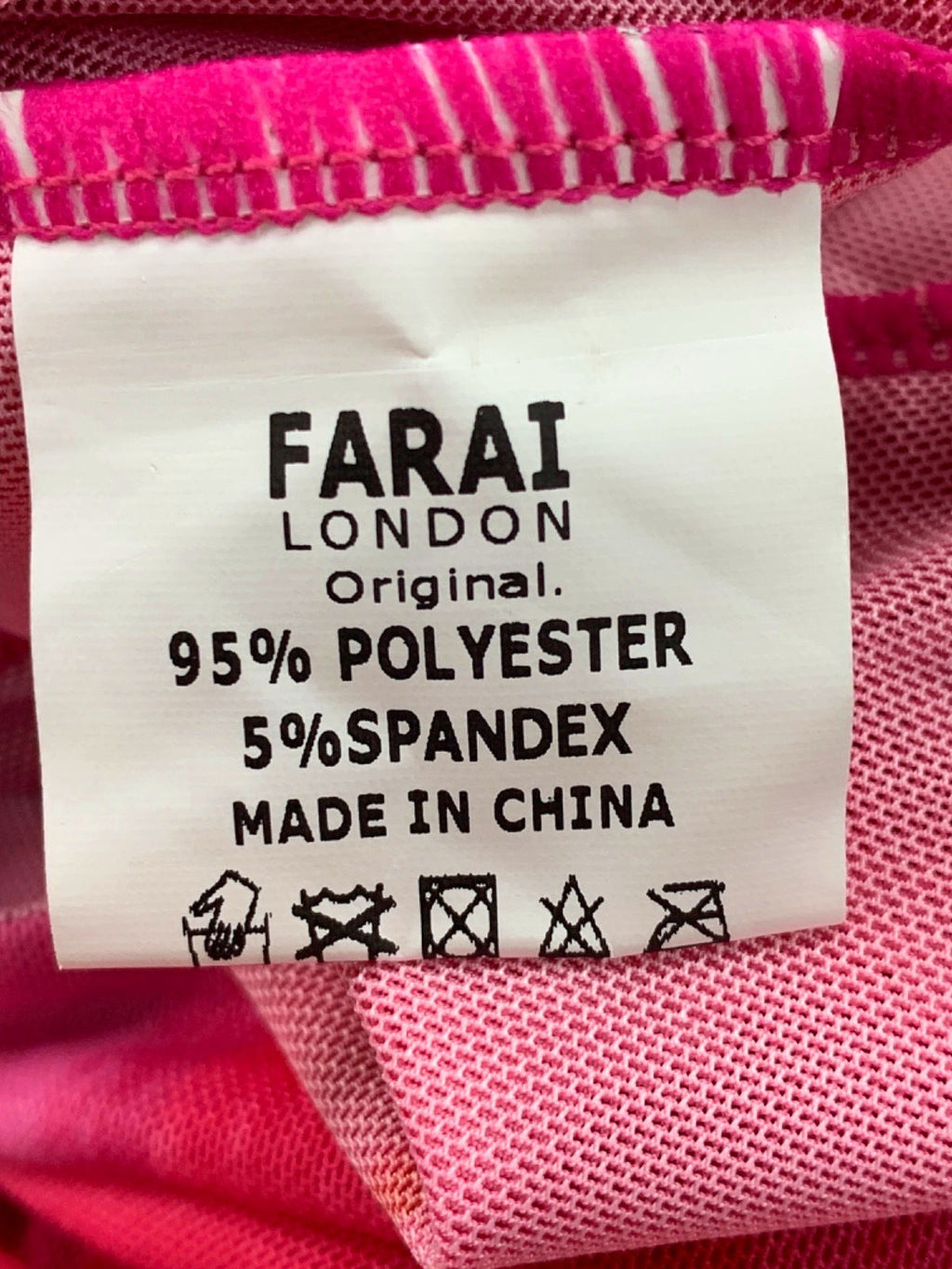 Farai London Red Pink Print Ruched Dress Size UK S