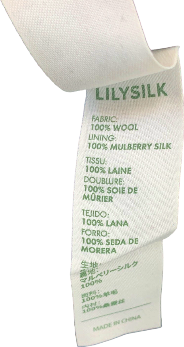 LILYSILK Navy Wool Double-Breasted Blazer UK 6