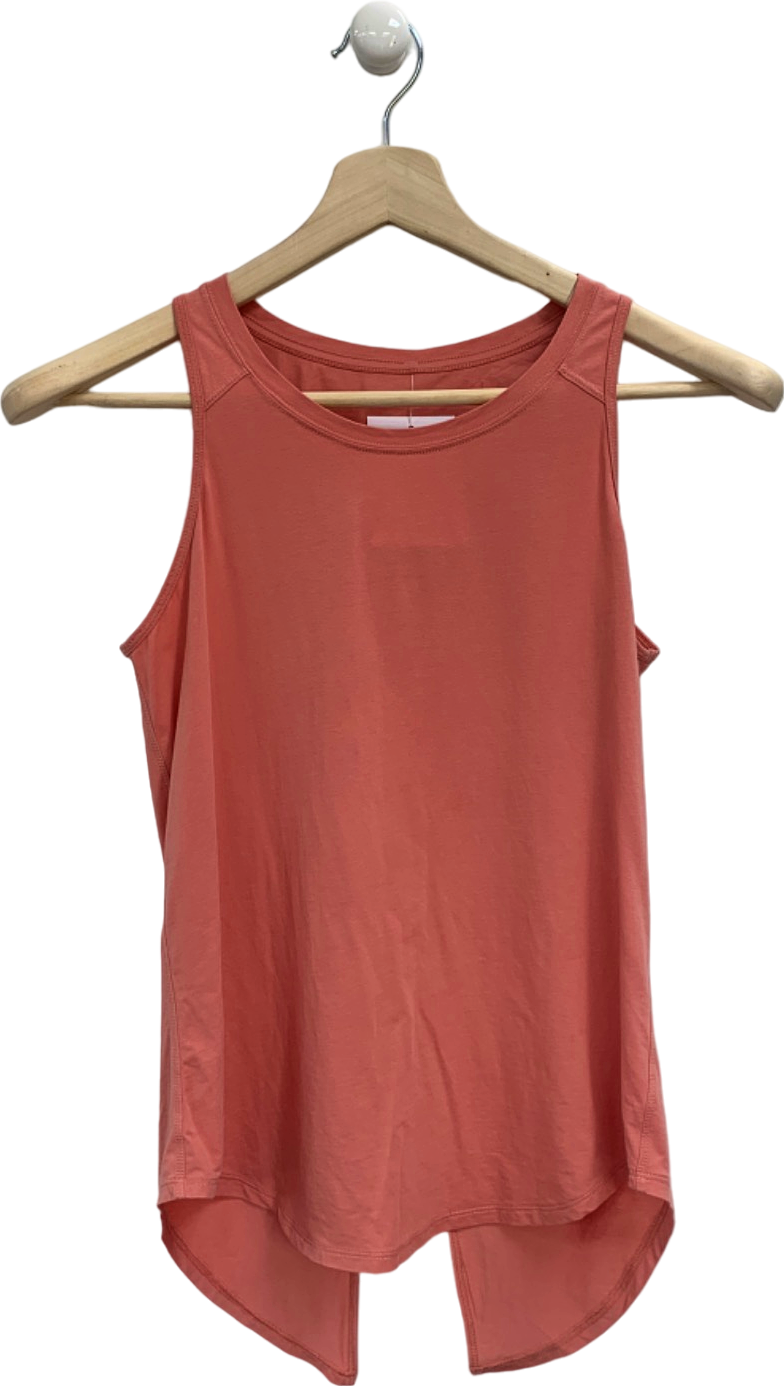 Pink Sleeveless Back-Slit Tank Top UK S