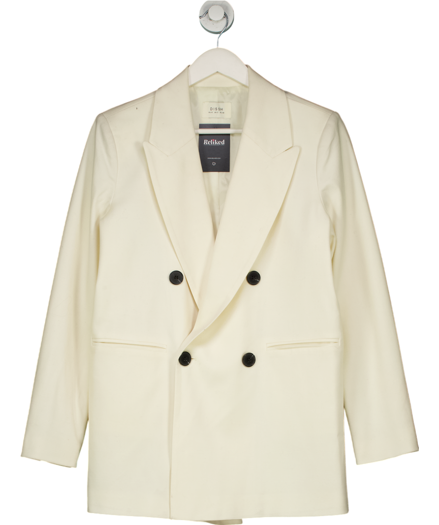 DISSH Cream Oversized Double Breasted Blazer UK 6