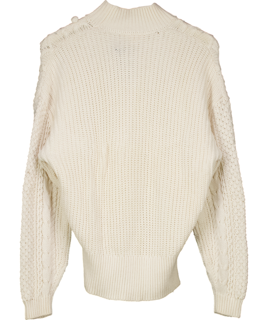 Sezane Cream Wool Blend Sweater UK M