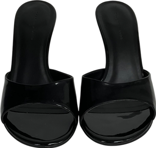 Charles & Keith Patent Slant Heel Mules - Black Patent UK 5 EU 38 👠