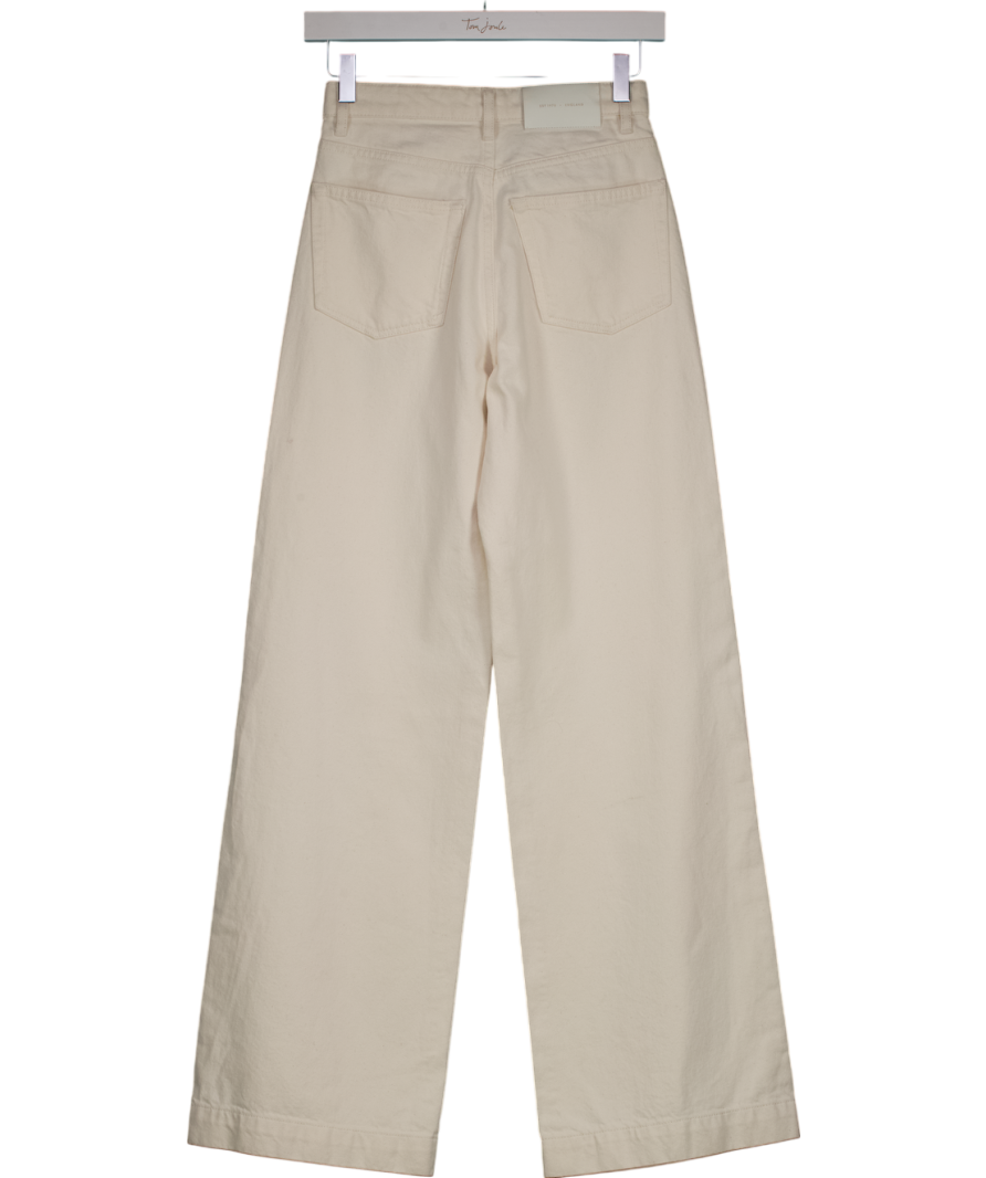 Jigsaw Cream Wide Leg Crop Jeans W24