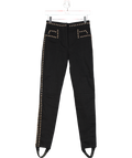 Balmain Black Cotton Denim Studded Stirrup Jeans UK XS/S