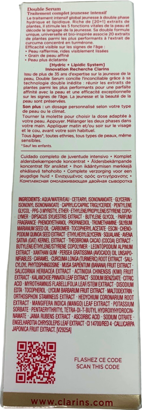 Clarins Double Serum [Hydric + Lipidic System] 50 ml