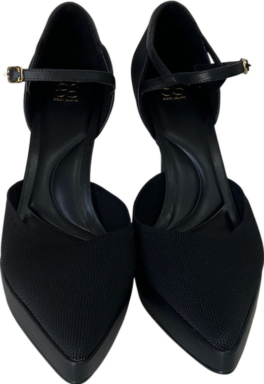 cosy island Black Sexy Strapped Stiletto Pumps UK 11 EU 45 👞