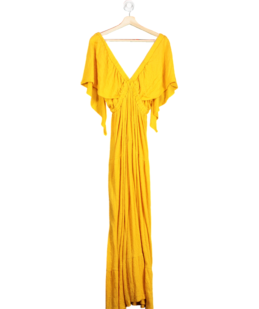 Free People Yellow La La Maxi Dress UK L