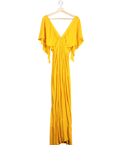 Free People Yellow La La Maxi Dress UK L