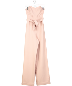 ASOS Pink Strapless Bandeau Tie Waist Wide Leg Jumpsuit UK 6