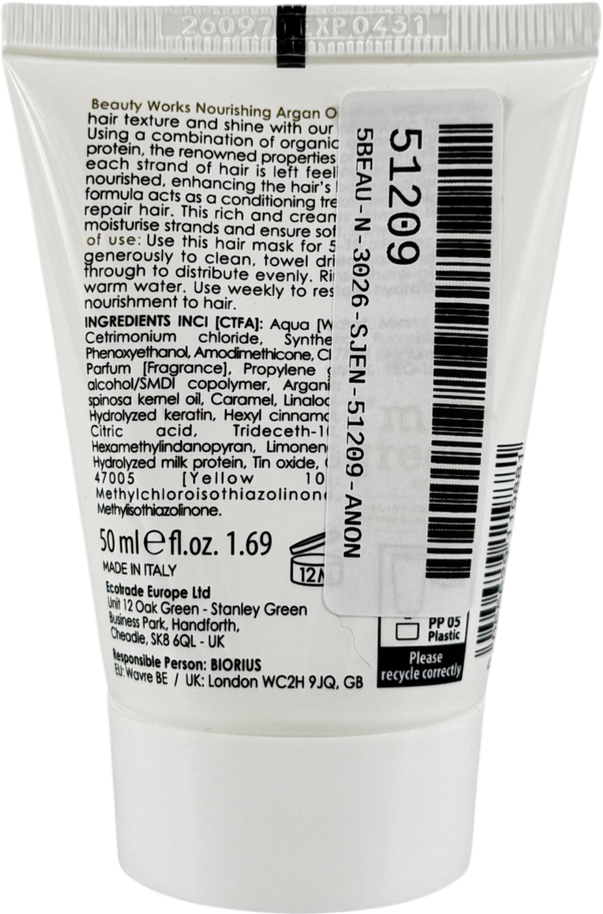 Beauty Works Pearl Nourishing Argan Oil Hair Mask 50ml