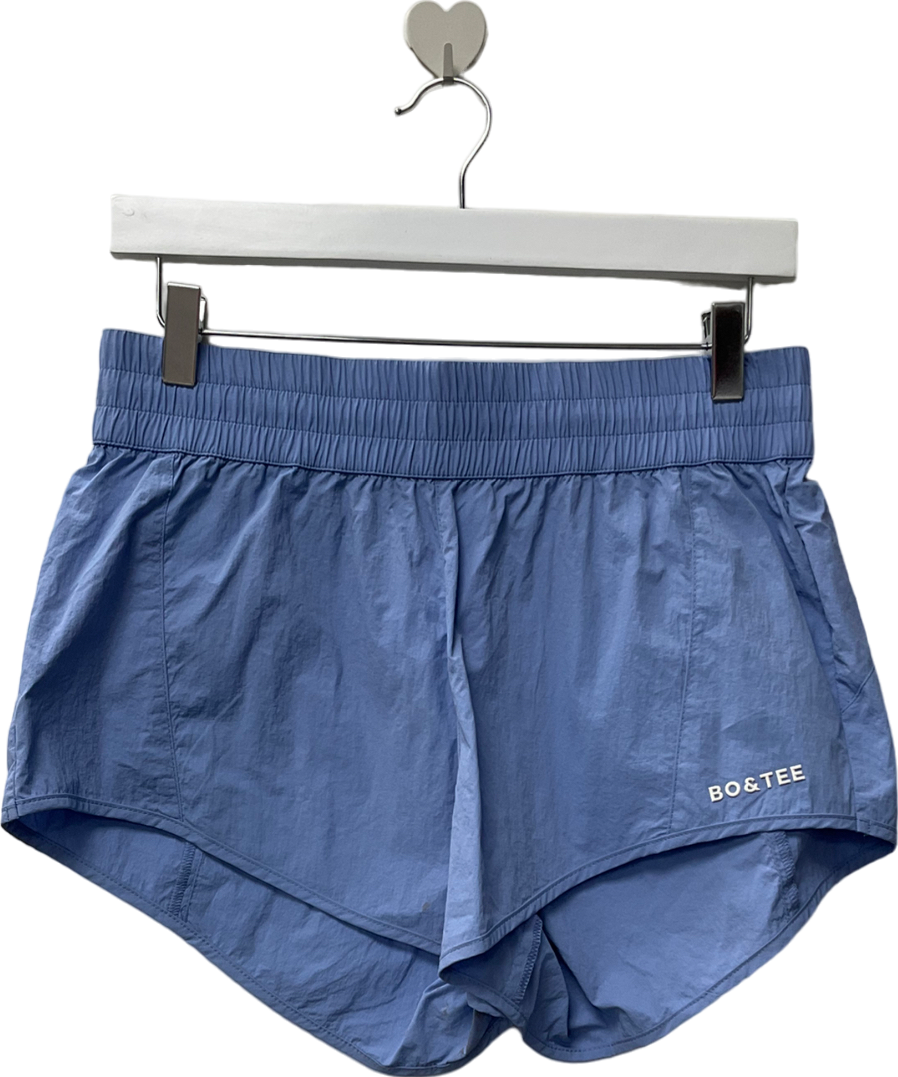 Bo + Tee Elasticated Mini Shorts In Lavender Blue UK S