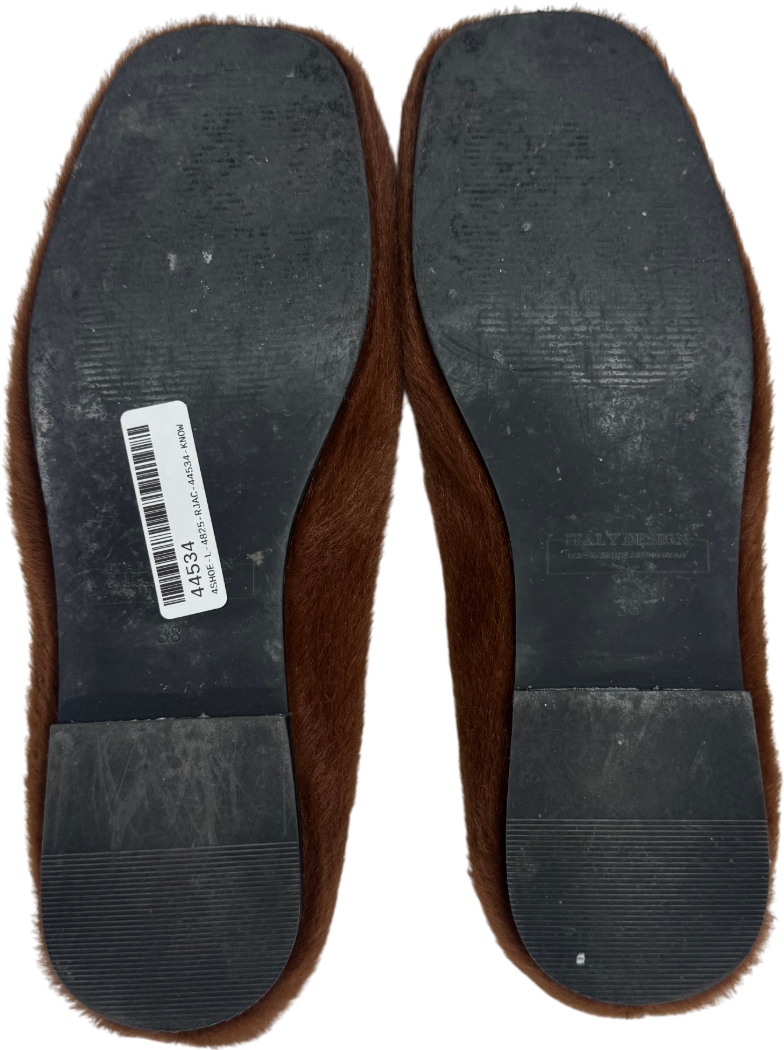 Coosh Brown Fur Ballet Flats Roxy UK 5 EU 38 👠