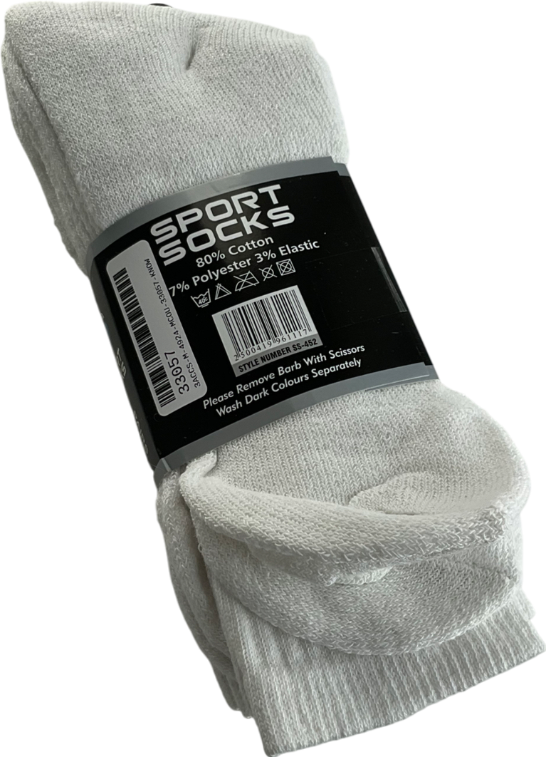 White Sport Socks UK 9 EU 42 👠