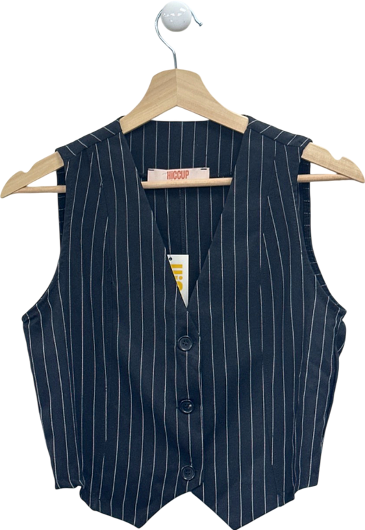 Hiccup Black Pinstripe Waistcoat UK 8