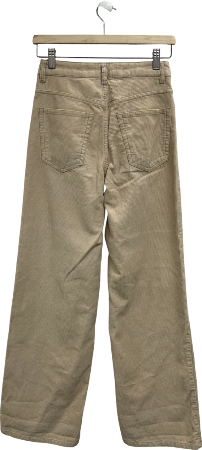 H&M Beige Corduroy Trousers UK 4