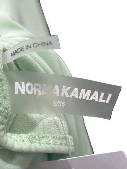 Norma Kamali Mint Green Asymmetrical Ruched Dress S/36