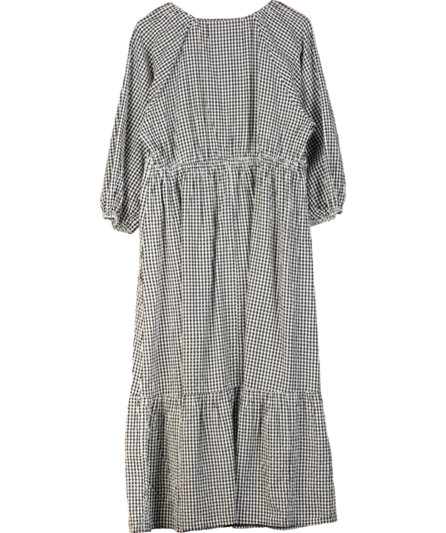 New Look Black Gingham Maxi Dress UK 18