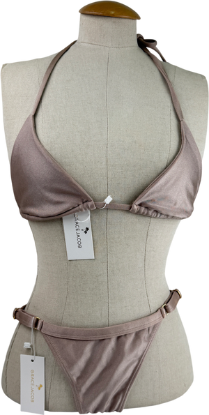 GRACE JACOB Metallic Stella Shimmer Bikini UK XS