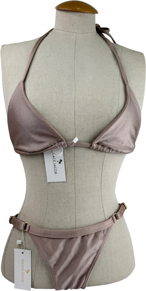 GRACE JACOB Metallic Stella Shimmer Bikini UK XS