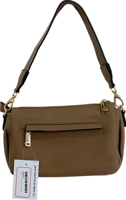 Valentino by Mario Valentino Beige Studded Logo Shoulder Bag