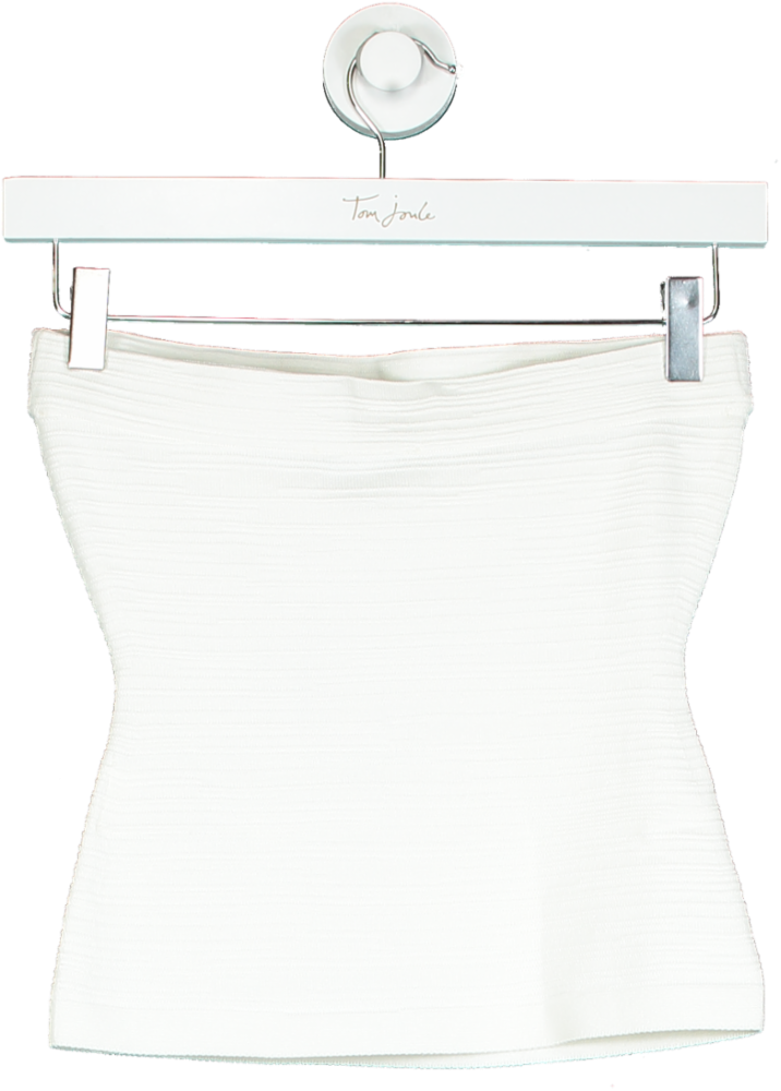cos White Textured Bandeau Top UK XS