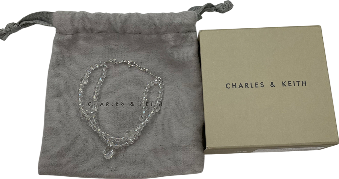 Charles & Keith White Luxem Multi-beaded Bracelet One Size