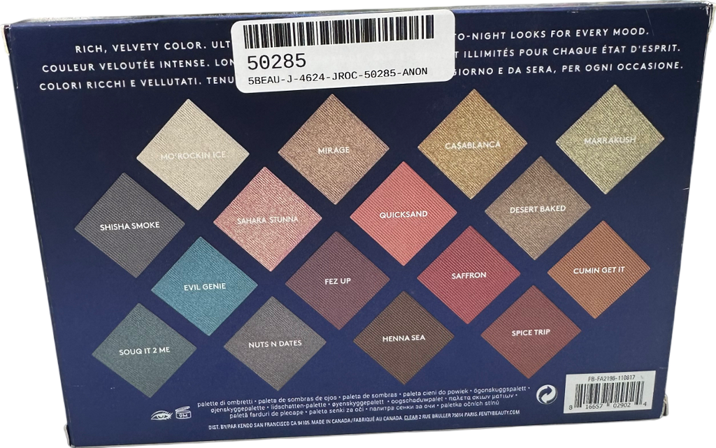 Fenty Beauty Moroccan Spice Eyeshadow Palette Multiple 15 X 0.9g