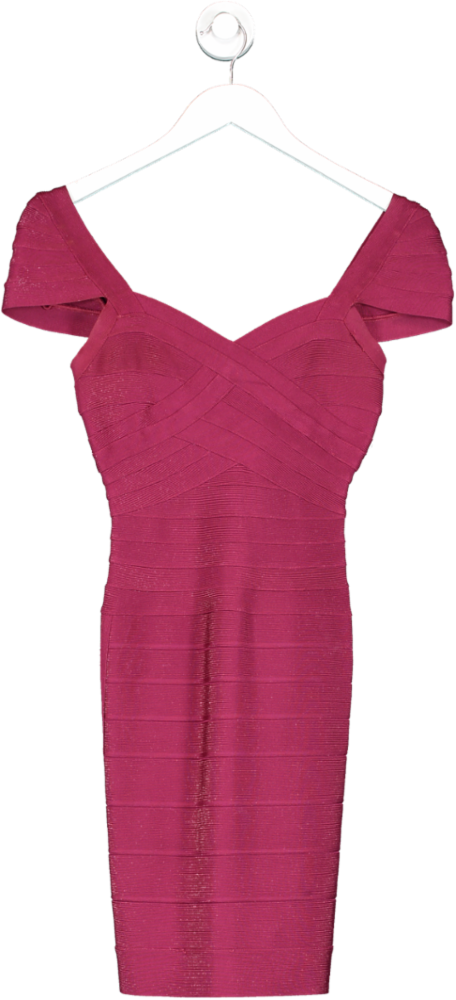Herve Leger Red Sweetheart Bandage Dress UK XS