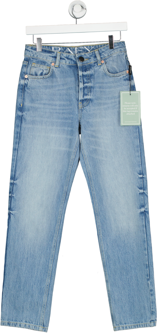 Raey Mid Blue Wash Organic-cotton Straight-leg Jeans W26