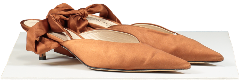 Gia Couture Firenza Satin Brown Couture Mule Sandals UK 7