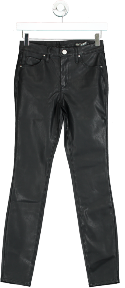 BLANKNYC Black The Bond Faux Leather Skinny Trousers Size W25