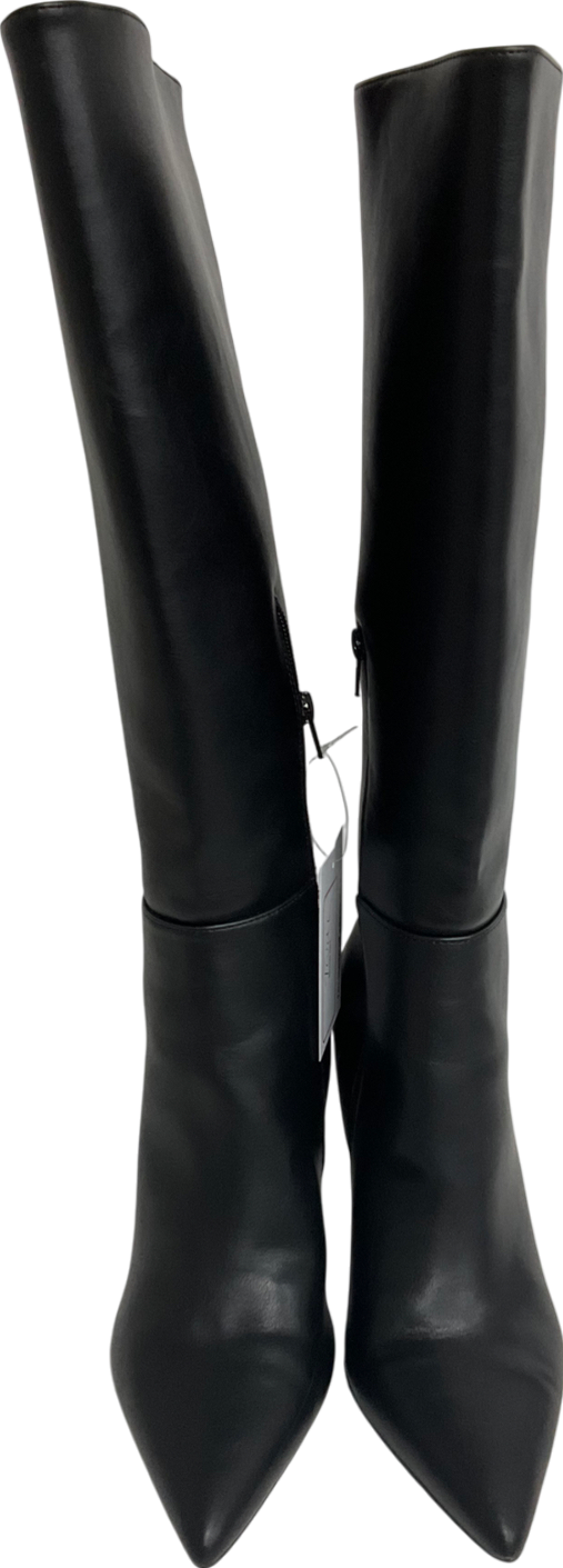 ASOS Wide Fit Charm Heeled Knee Boot In Black UK 7 EU 40 👠