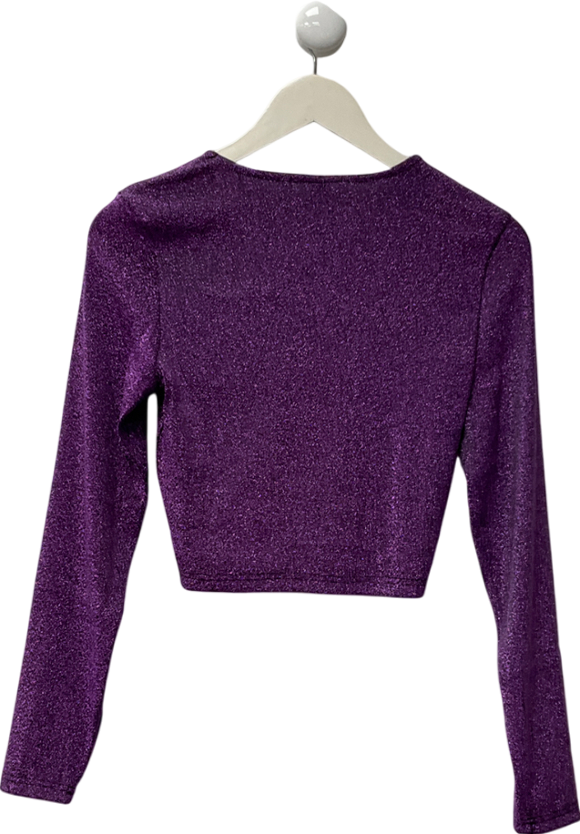 Only Purple Onlrich Glitter Top Black/açai Metal UK M