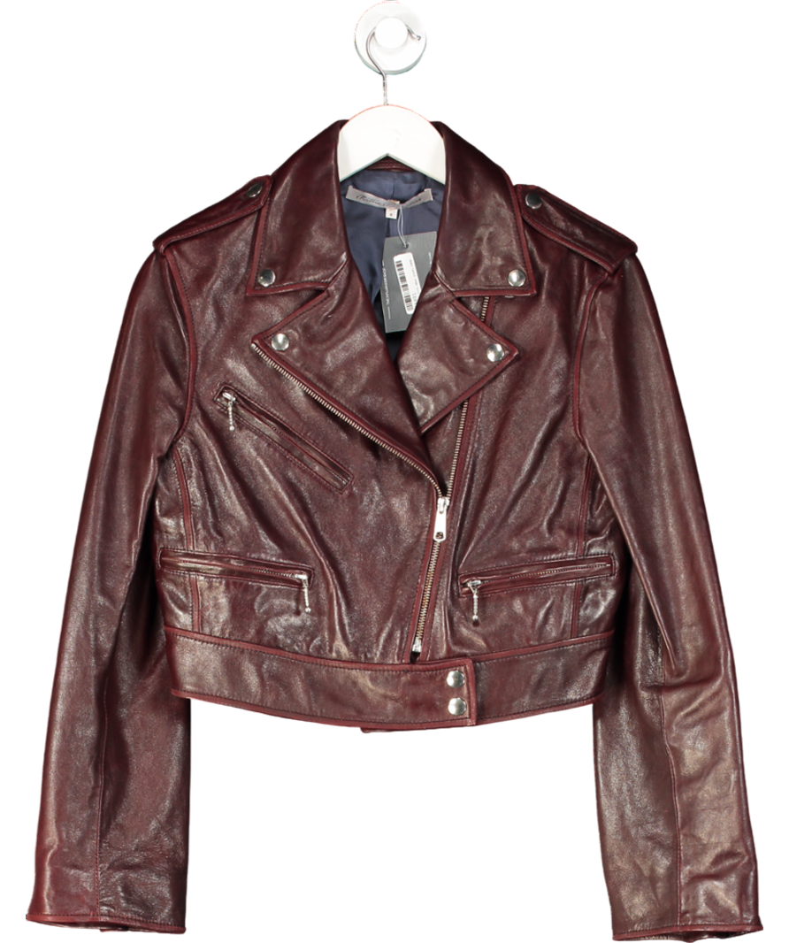 Millie Mackintosh Red Biker Leather Jacket UK 8