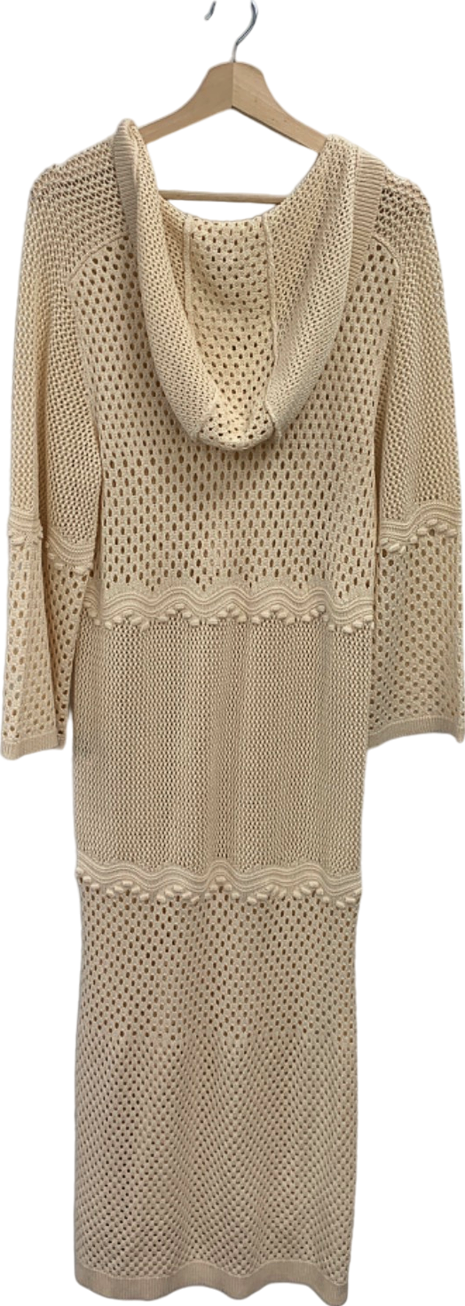 Evarae Beige Knitted Hooded Dress UK 8