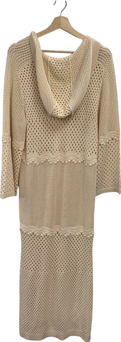 Evarae Beige Knitted Hooded Dress UK 8