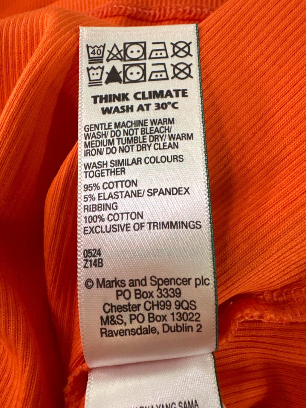 M&S Bright Orange Long Sleeve Top UK 10