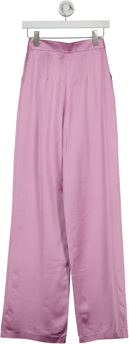 SELMACILEK Purple Wide Leg Satin Pants UK XS