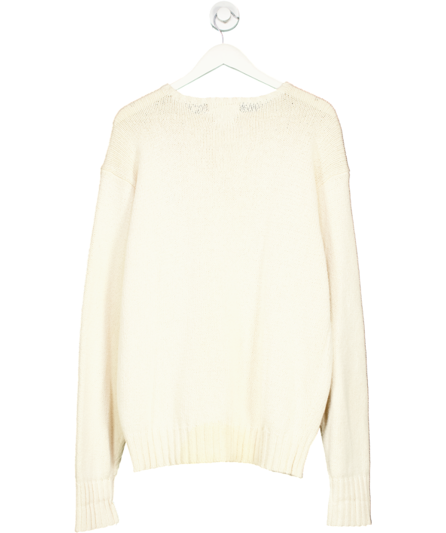 Polo Ralph Lauren Cream Shaker Crew Neck Knit Sweater UK XL