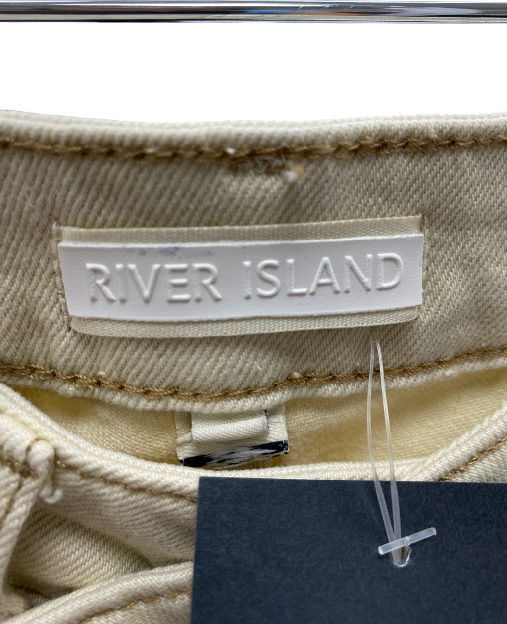 River Island Cream Relaxed Straight Leg Jean UK 6