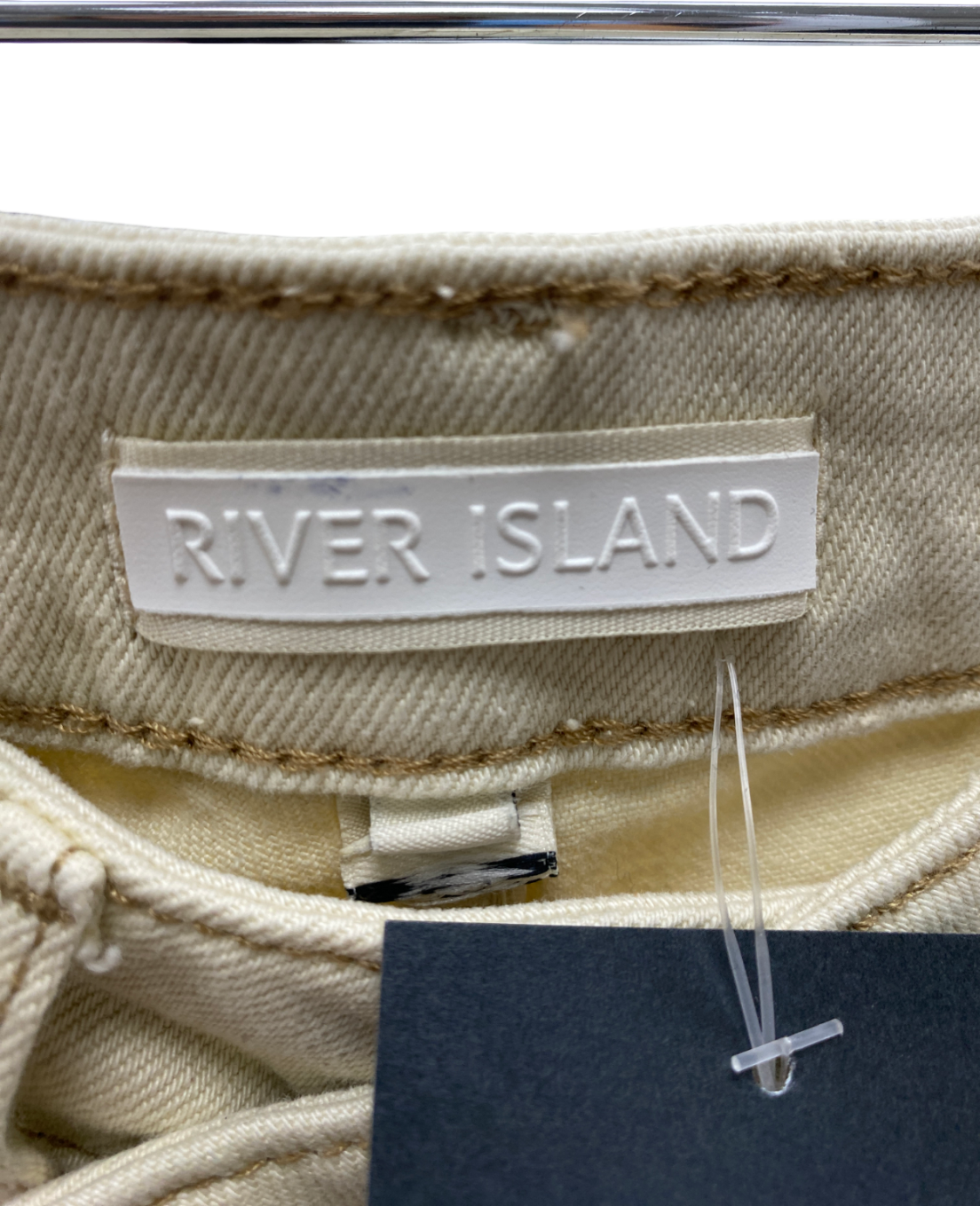 River Island Cream Relaxed Straight Leg Jean UK 6