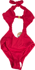 mabi swimwear Red Cut Out One-piece Swimming Costume UK S