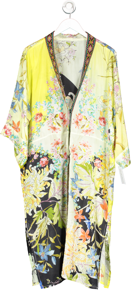 Johnny Was Green Floral Patterned Oversized Robe UK M