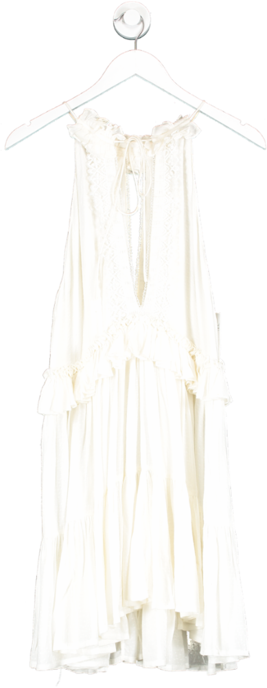 Evarae Cream Lace Front Mini Dress UK 10