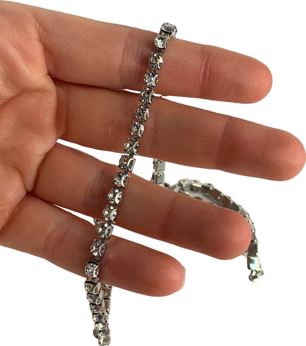Silver Rhinestone Tennis Bracelet