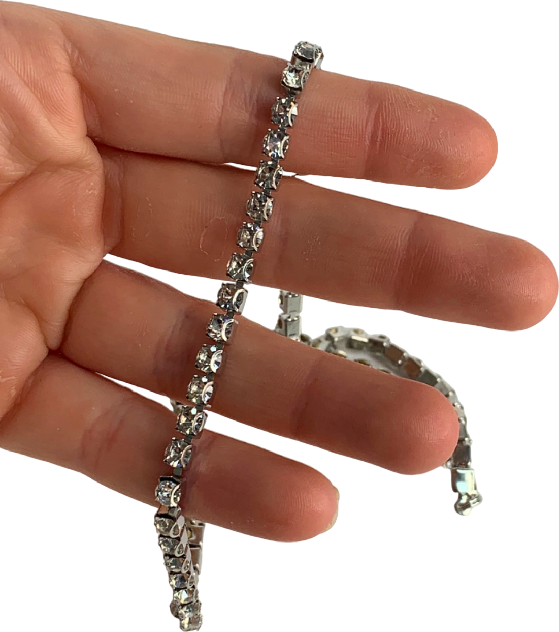 Silver Rhinestone Tennis Bracelet