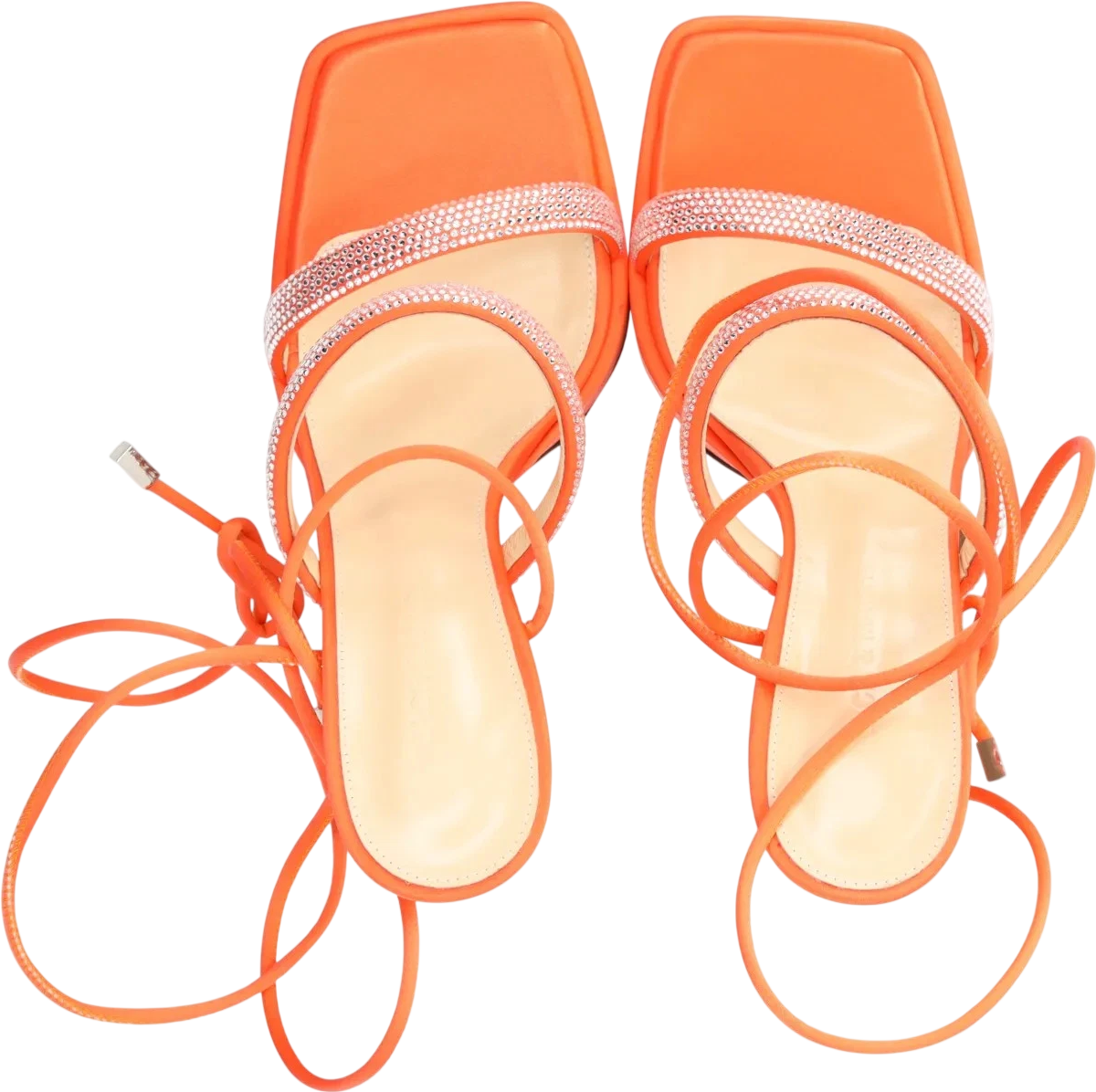 MACH & MACH Sandals - Devon Orange Crystal Embellished Platform Heel UK 6 EU 39
