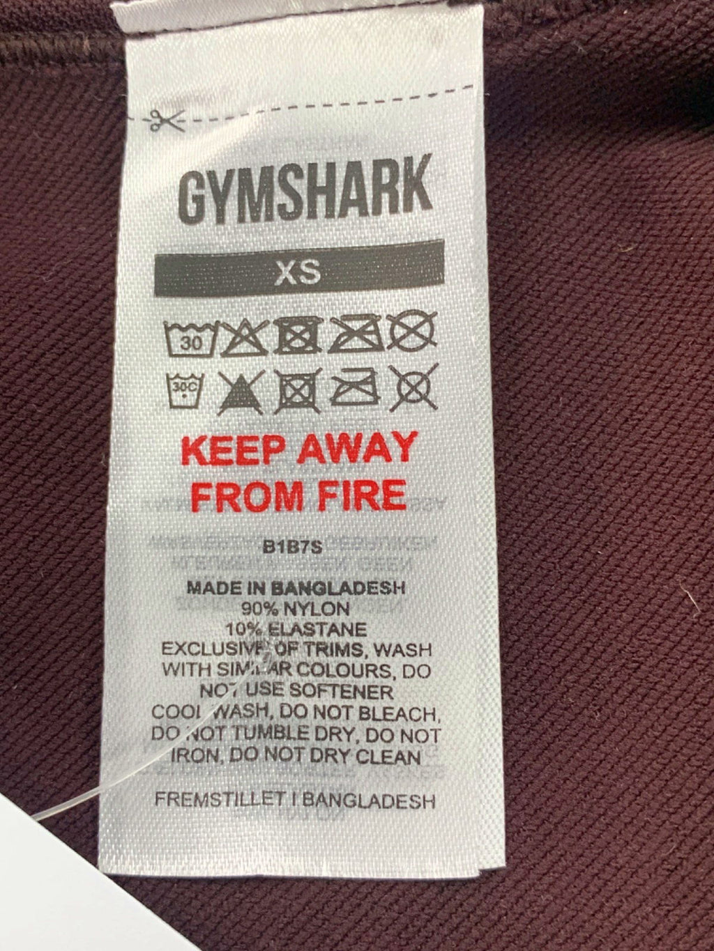 Gymshark Brown Long Sleeve Crop Top UK XS