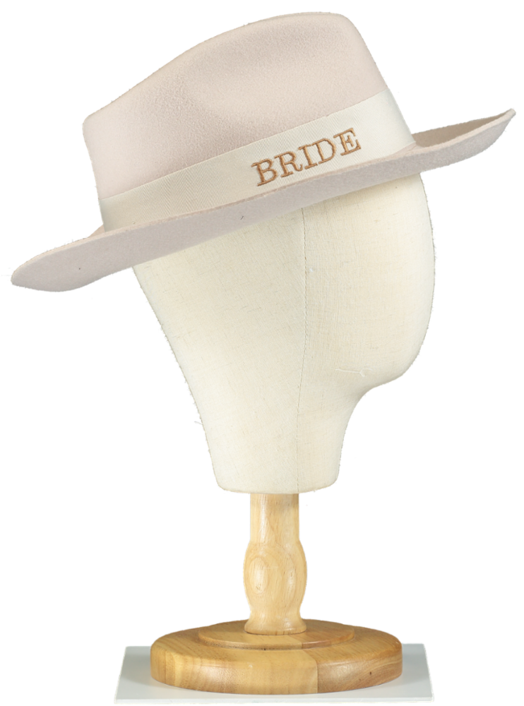 Bonita Cream Bride Fedora Hat UK M