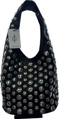 Stradivarius Studded Shoulder Bag In Black